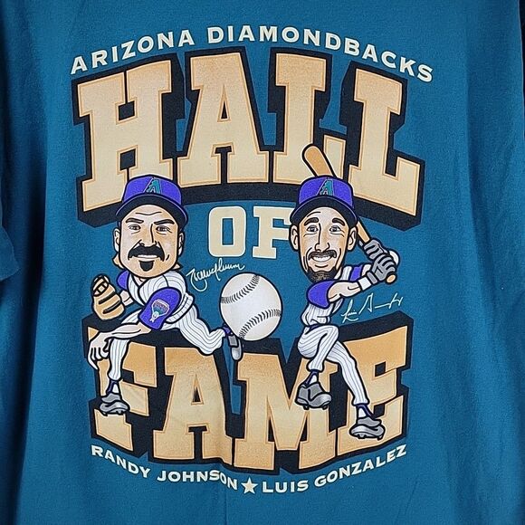 Arizona Diamondbacks Hall Of Fame T-shirt Mens XL Randy Johnson Luis Gonzalez - Picture 2 of 9